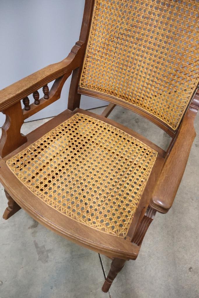 Antique Caned Rocking Chair - 6