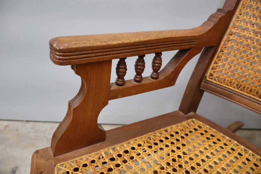 Antique Caned Rocking Chair - 7