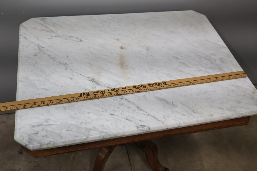Antique Eastlake Style Victorian Marble Top Parlor Table - 3