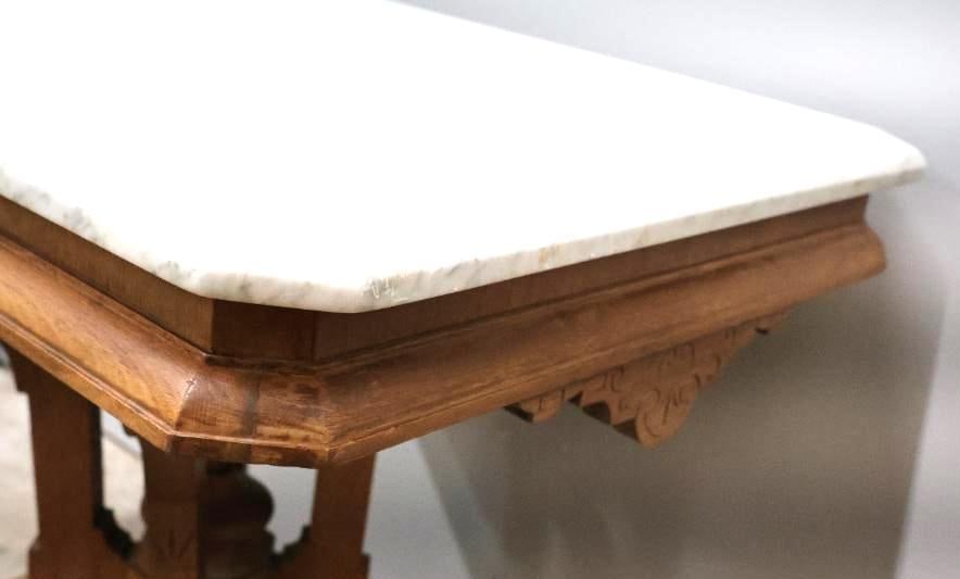 Antique Eastlake Style Victorian Marble Top Parlor Table - 7