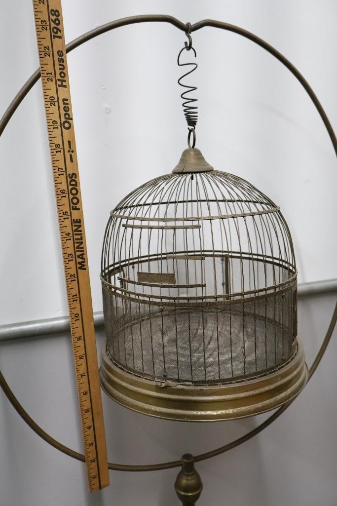 Antique Metal Suspended Hendryx Bird Cage - 2