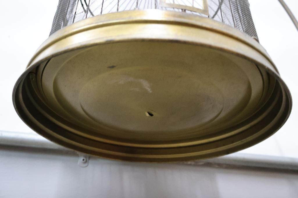 Antique Metal Suspended Hendryx Bird Cage - 7