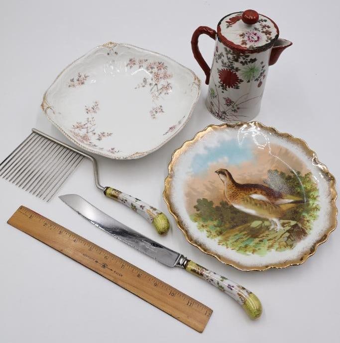 Vintage Serving China and Teapot - 2