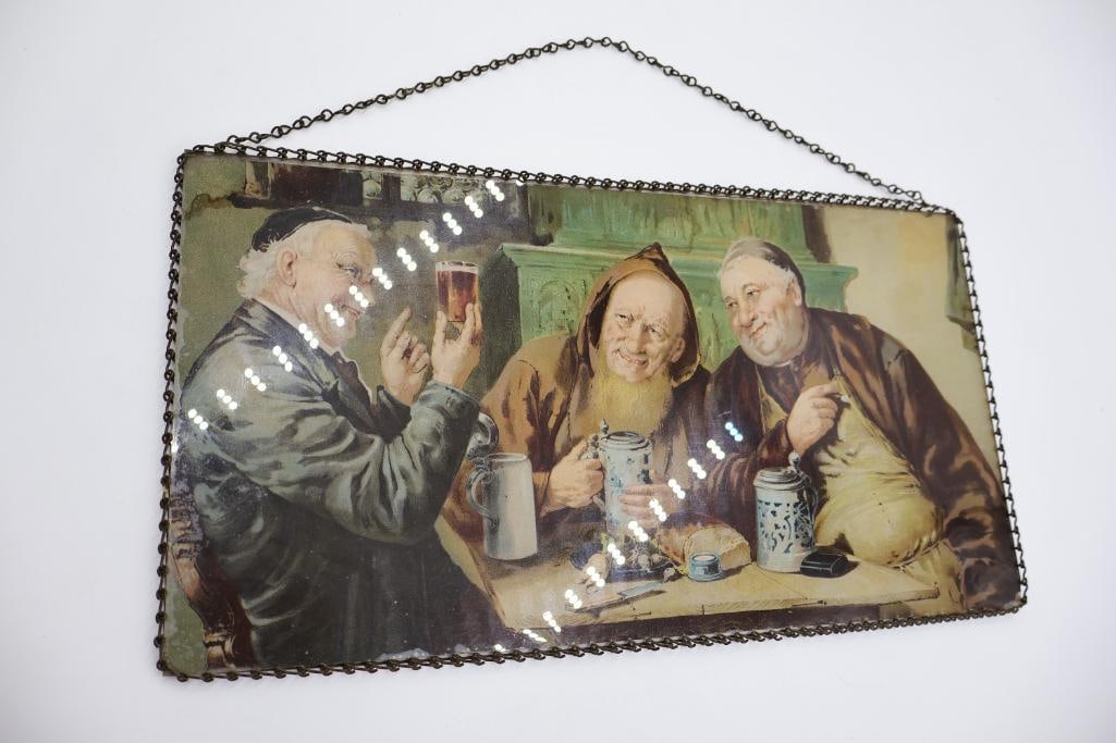 Antique Metal Chain Framed Glass Print of 'In the Tavern' by Grutzner - 4