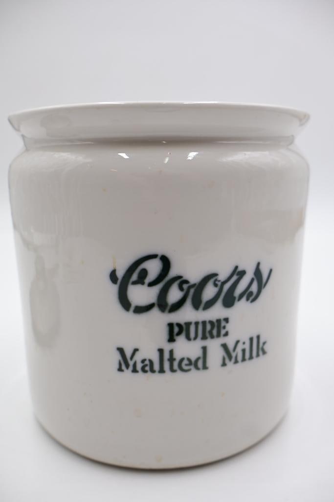 Vintage Store Display Coors Pure Malted Milk Canister - 7