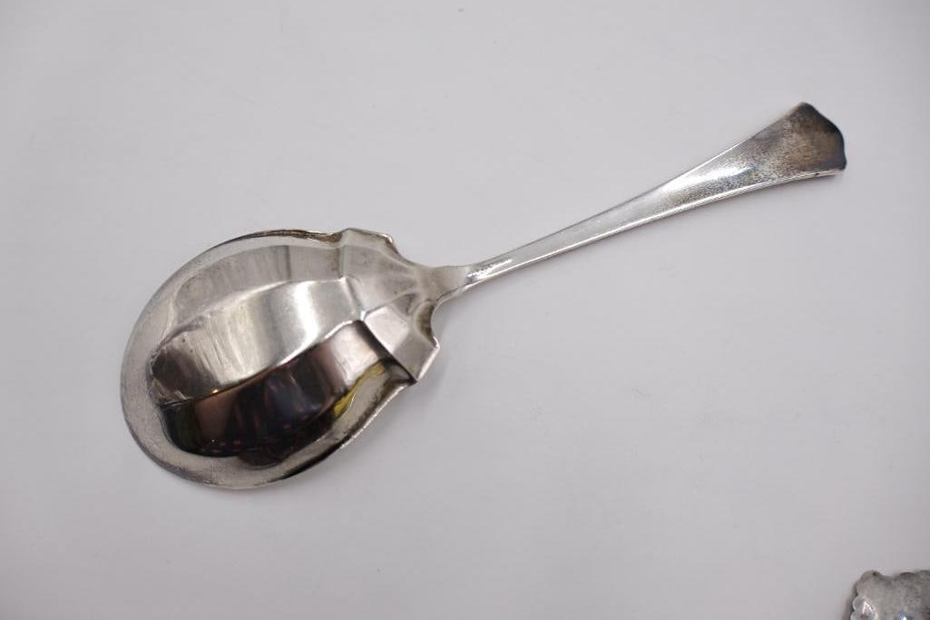 Large Sterling Silver SErving Spoon, and Vintage Iced Tea Spoon - 7
