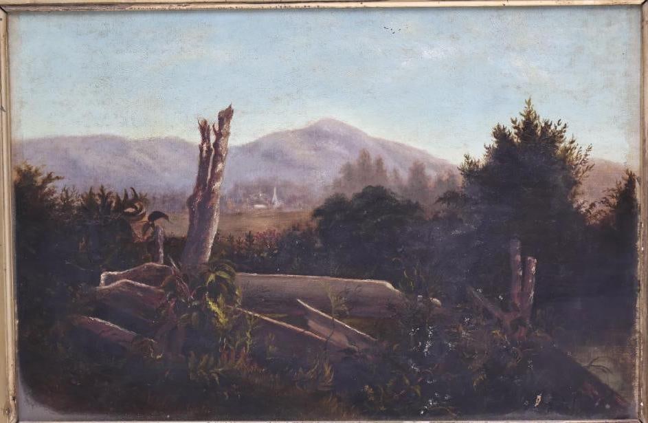 Antique Ornate Gilded Framed Landscape Painting - 2