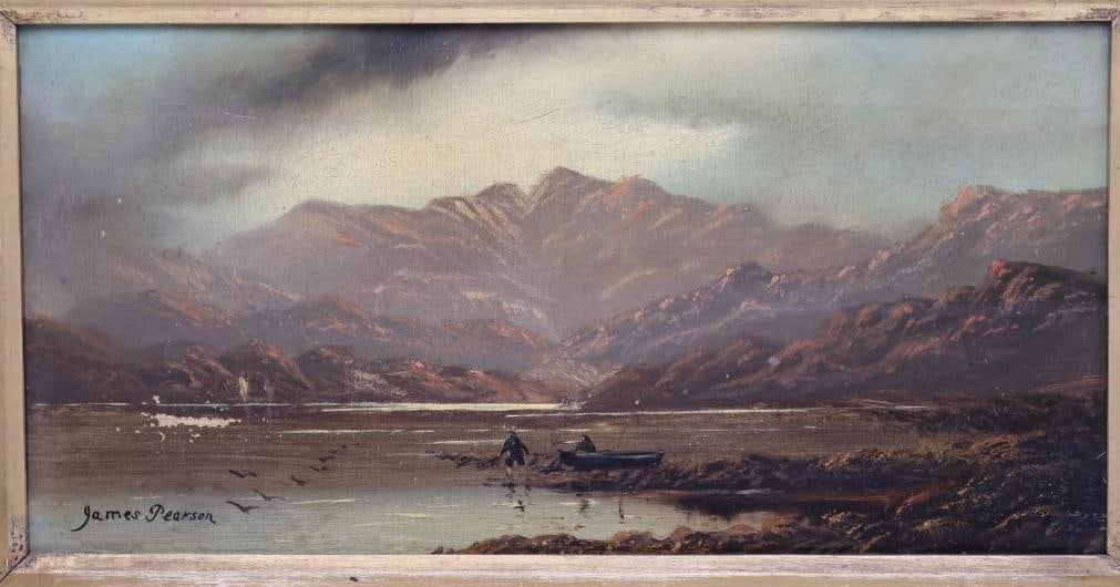 Antique Ornate Gilded Framed Landscape Painting by James Pearson - 2