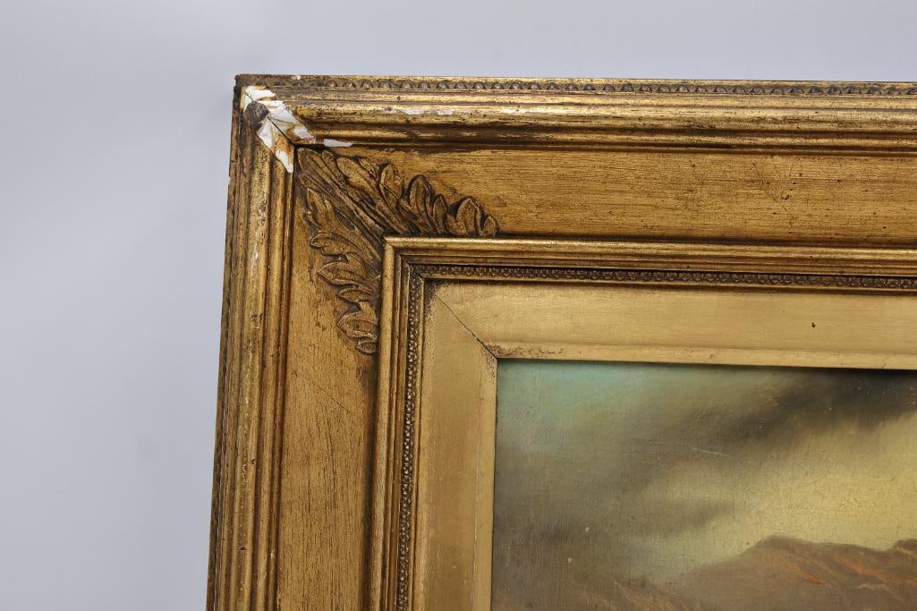 Antique Ornate Gilded Framed Landscape Painting by James Pearson - 7