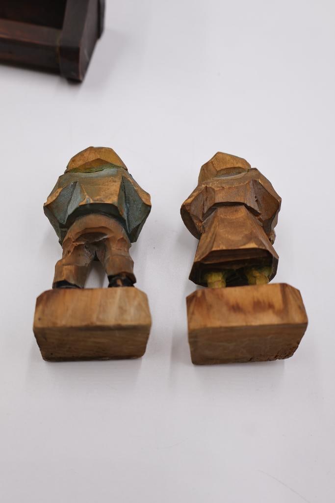 Collection of Vintage German and East European Wood Carved Figures - 6