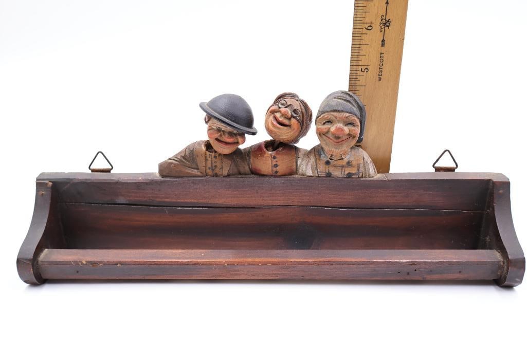 Collection of Vintage German and East European Wood Carved Figures - 7