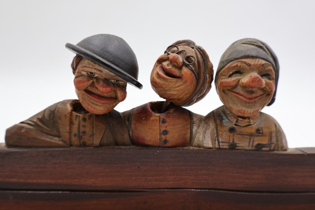Collection of Vintage German and East European Wood Carved Figures - 8