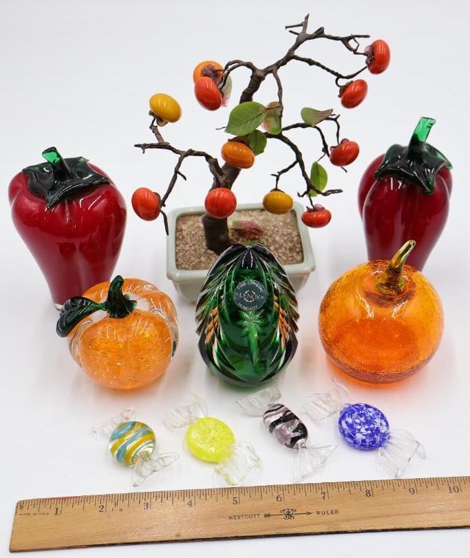 Various Glass Fruit and Candies, Including Lenox - 2