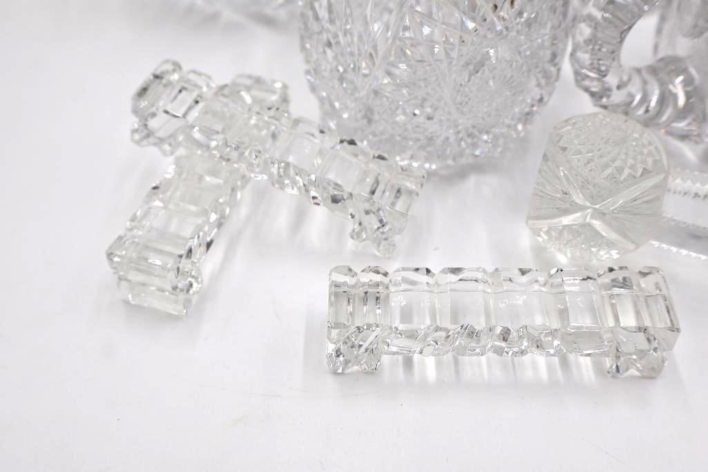 Collection of Vintage Cut Crystal Glass Dishes - 3