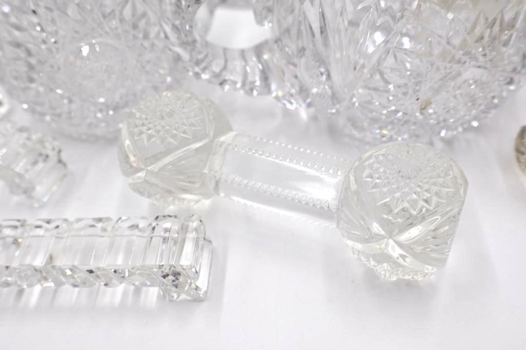 Collection of Vintage Cut Crystal Glass Dishes - 4