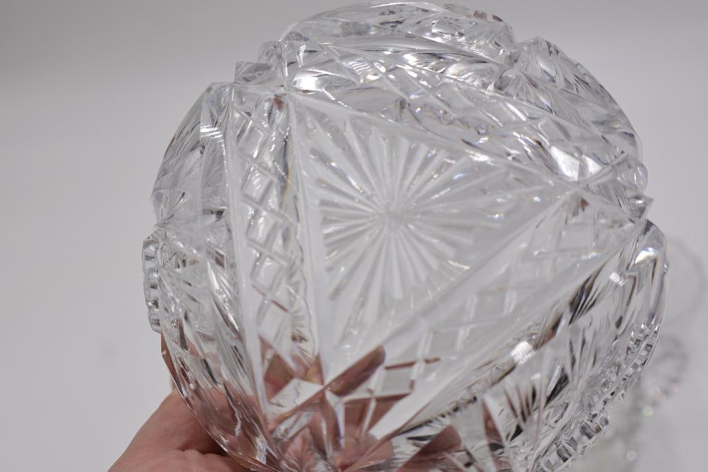 Collection of Vintage Cut Crystal Glass Dishes - 8
