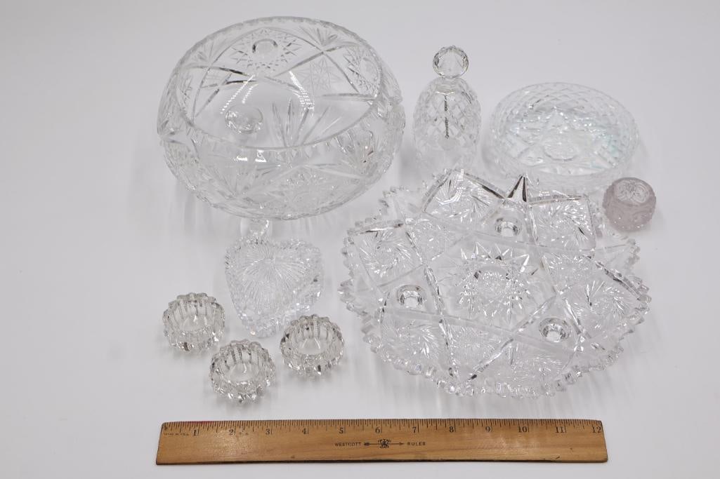 Various Crystal and Cut Crystal Dishes - 2