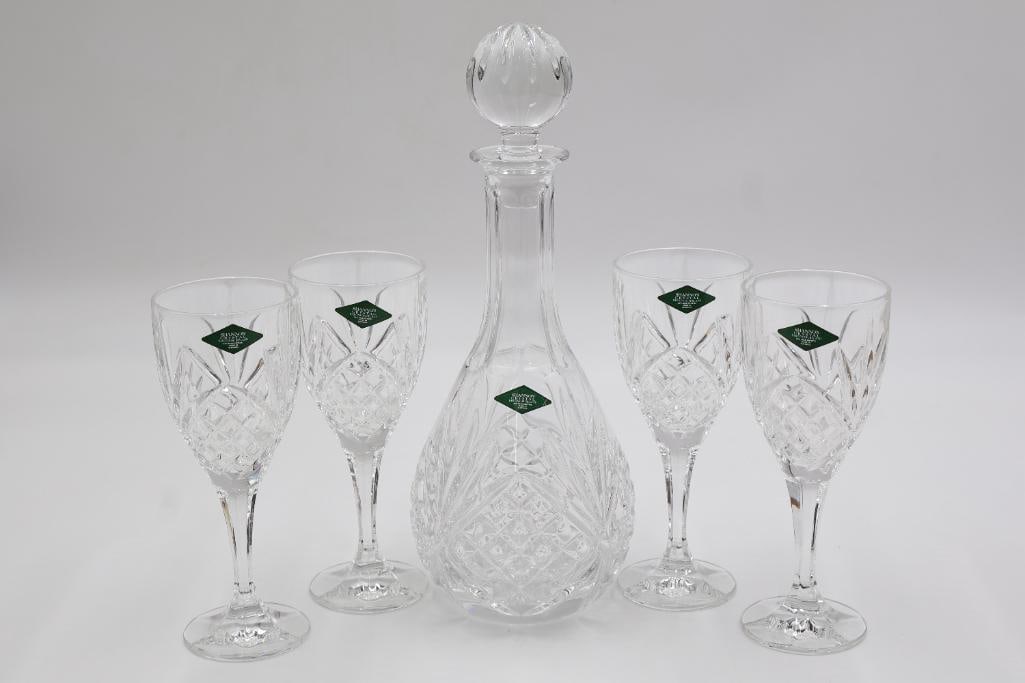 Set of Shannon Leaded Crystal Decanter and Glasses - 2
