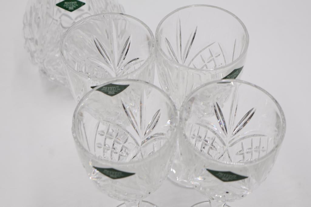 Set of Shannon Leaded Crystal Decanter and Glasses - 7
