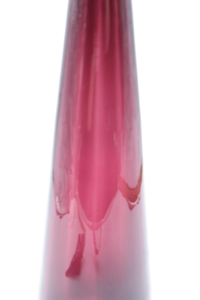 Vintage Empoli Italian Dark Amethyst Purple Art Glass Decanter - 7