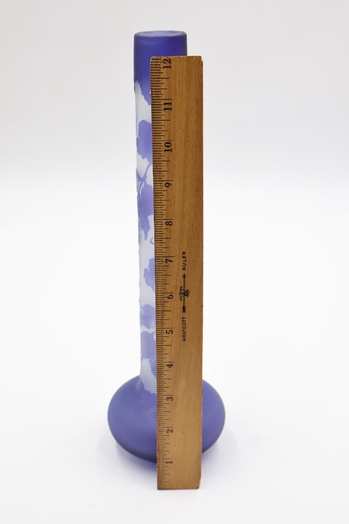 Galle Handmade Cut-to-Color Blue Tall Vase with Robust Bottom - 2