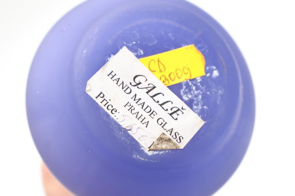 Galle Handmade Cut-to-Color Blue Tall Vase with Robust Bottom - 7