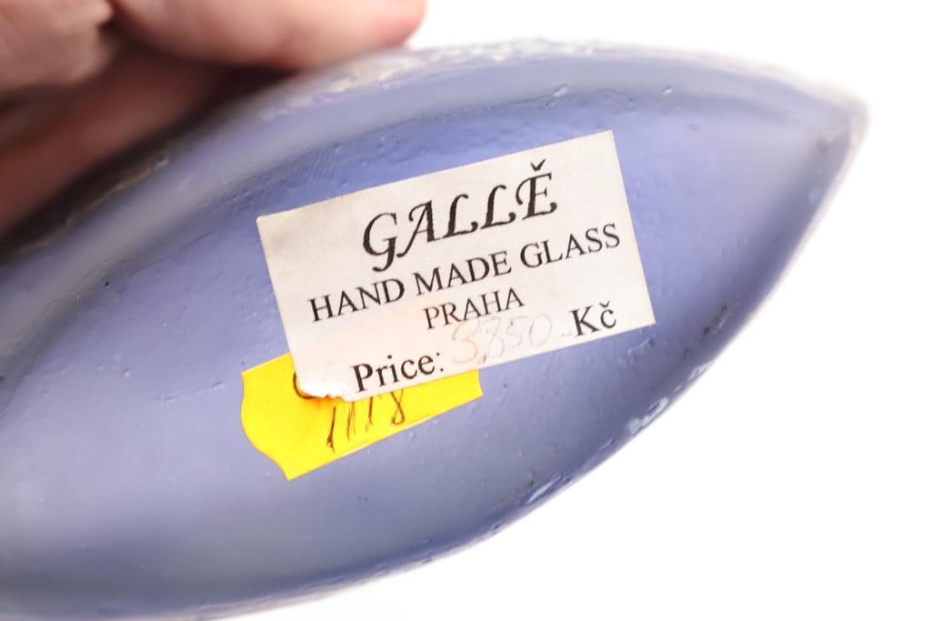 Galle Handmade Cut-to-Color Blue Boat Shaped Vase - 7