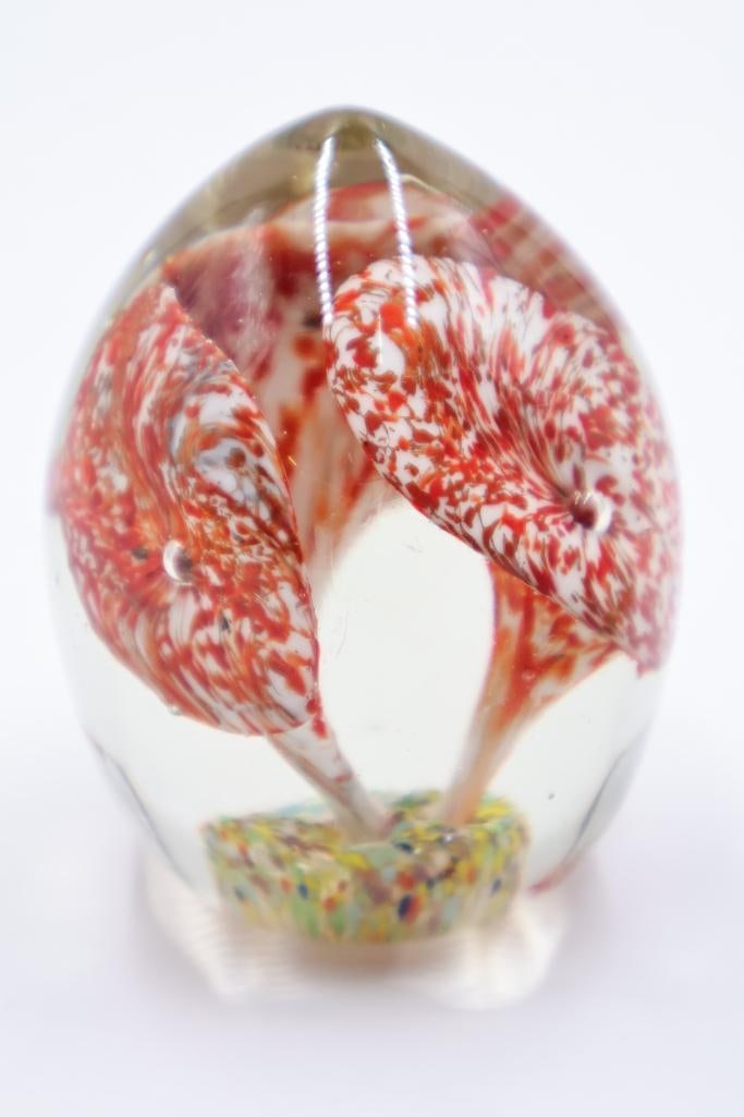 Two Egg Shape Glass Paperweights - 7