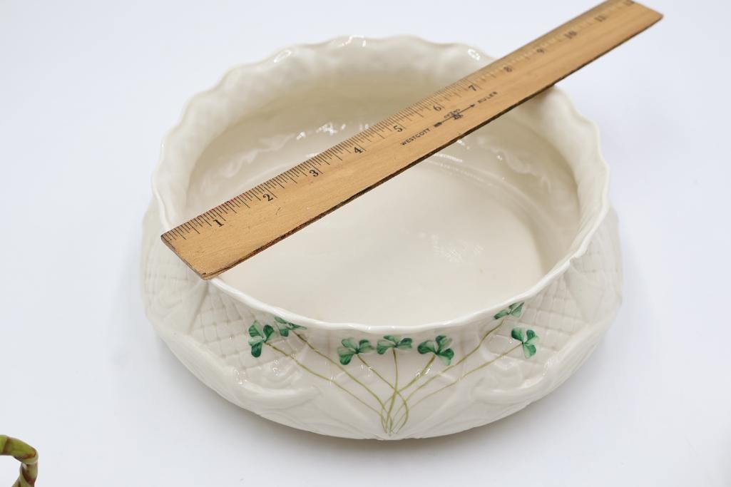 Three Belleek Iconic Shamrock Serving Dishes - 3