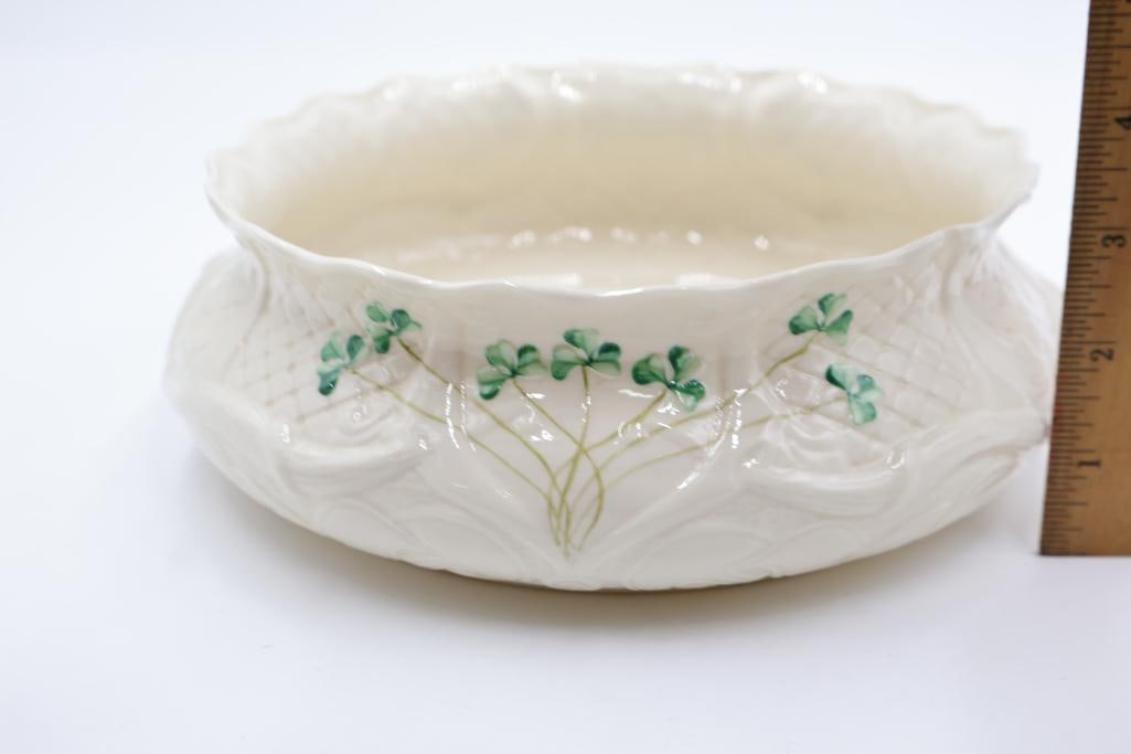 Three Belleek Iconic Shamrock Serving Dishes - 4