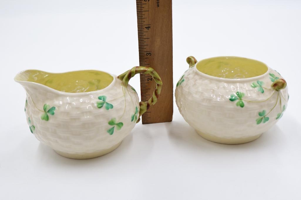 Three Belleek Iconic Shamrock Serving Dishes - 7