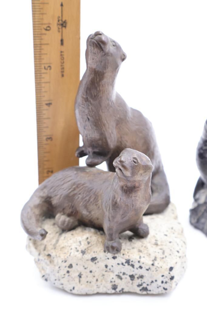 Three Costal Mammal Statues - 2