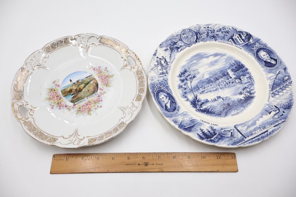 Antique Oregon Coast Photo and Two Vintage Oregon Collector Plates - 7