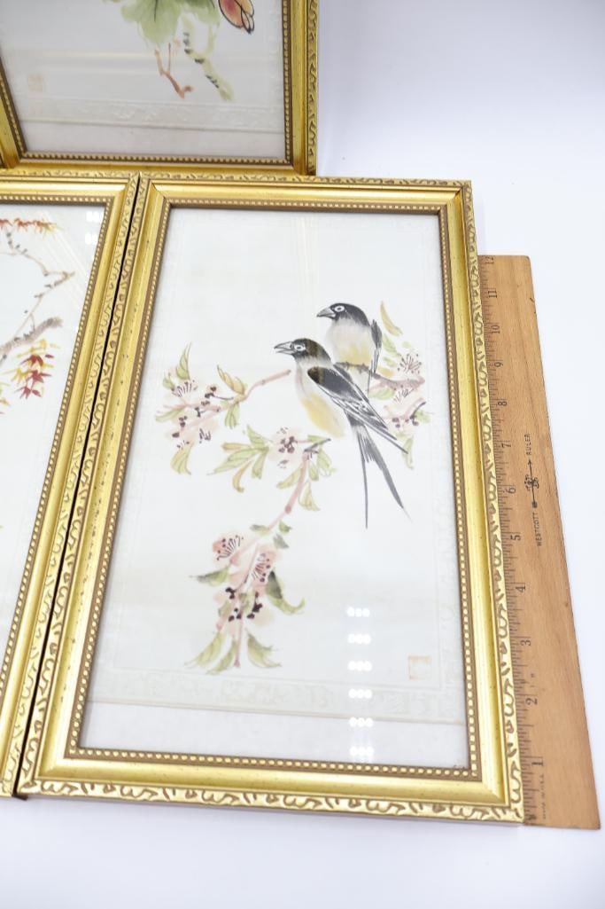 Five Vintage Bird Watercolor - 4