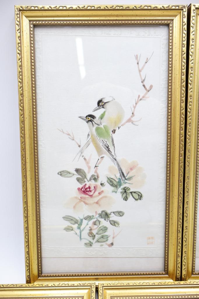 Five Vintage Bird Watercolor - 5