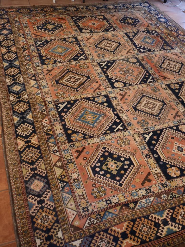 Vintage Geometric Turkish Earth Tones Rug - 2