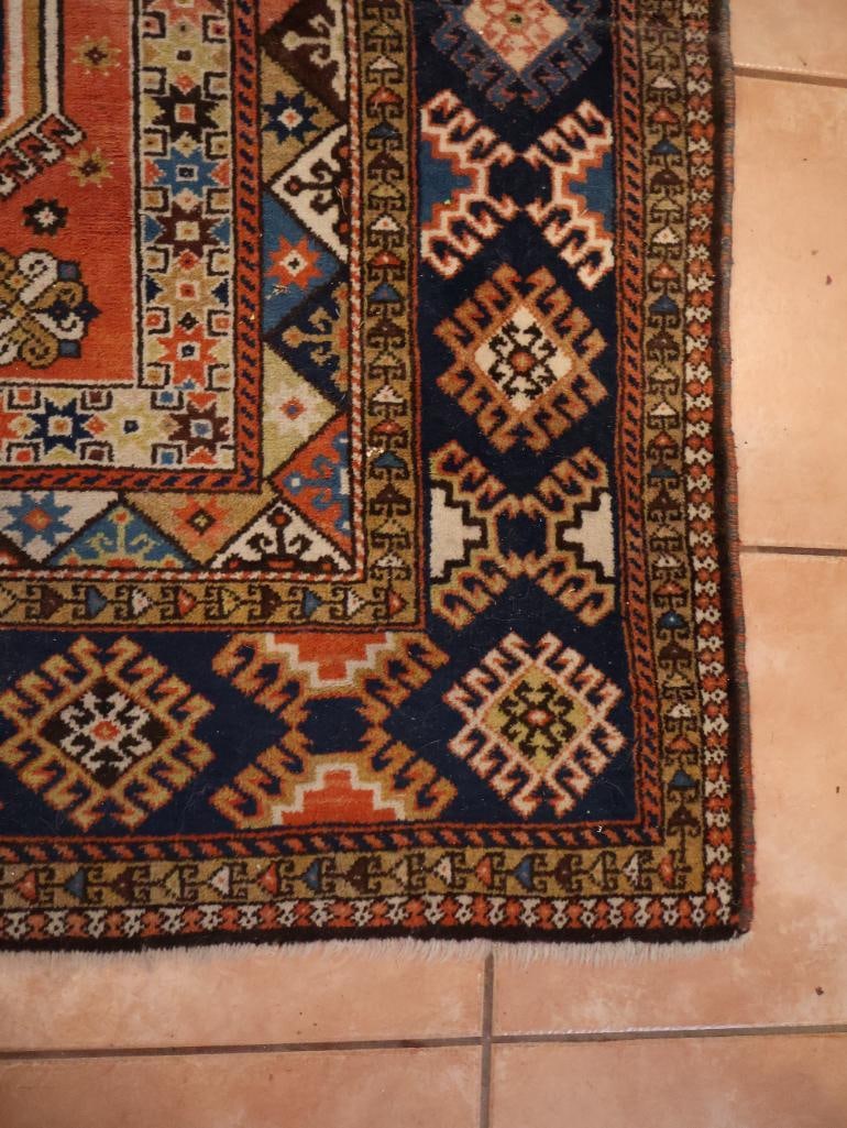 Vintage Geometric Turkish Earth Tones Rug - 7