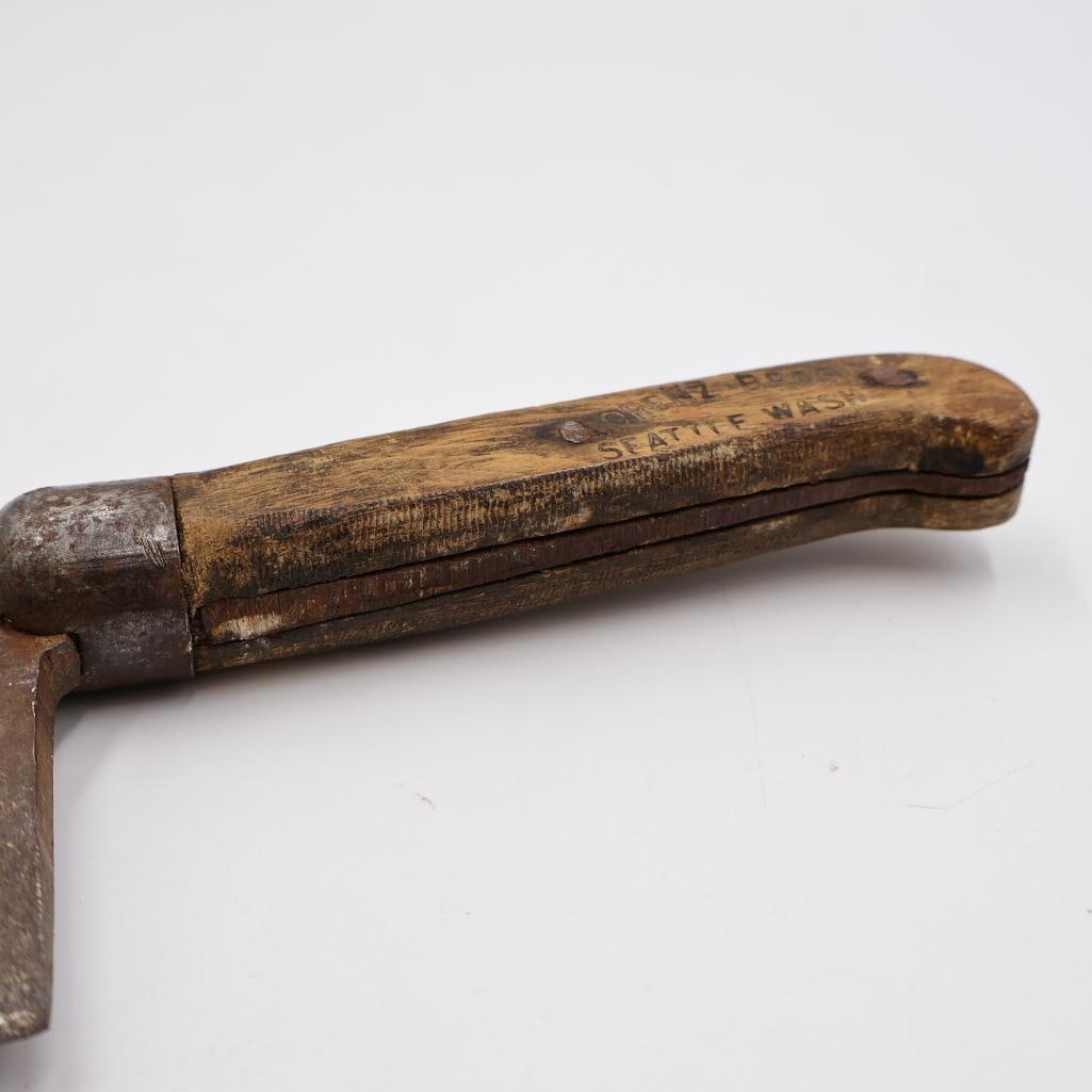 Antique Large Primitive Meat Cleaver - 7