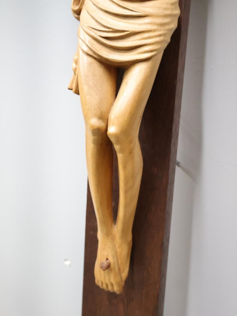 Large Vintage Hand Carved Crucifix - 13