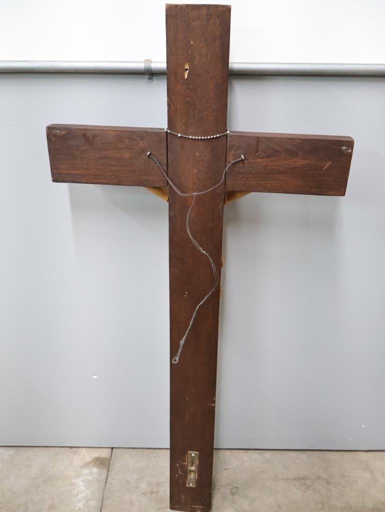 Large Vintage Hand Carved Crucifix - 15