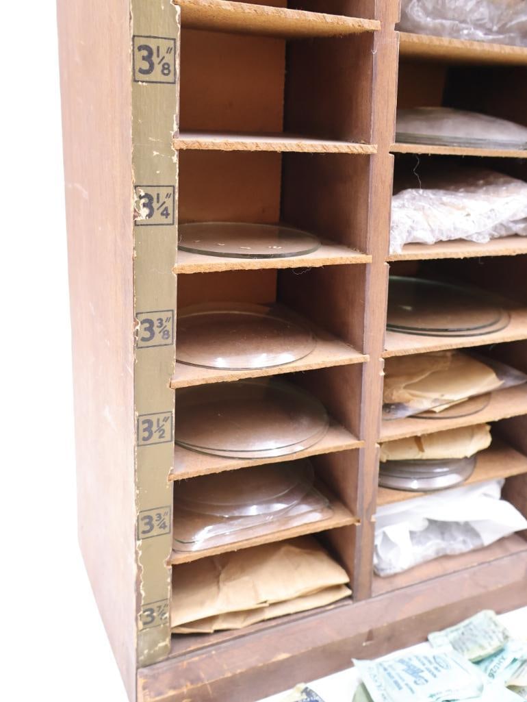 Vintage Watch/Clock Maker Cabinet with Crystals - 12