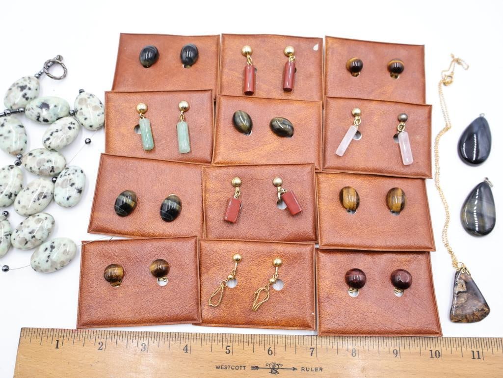 Collection of Stone Earrings and Jewelry - 2