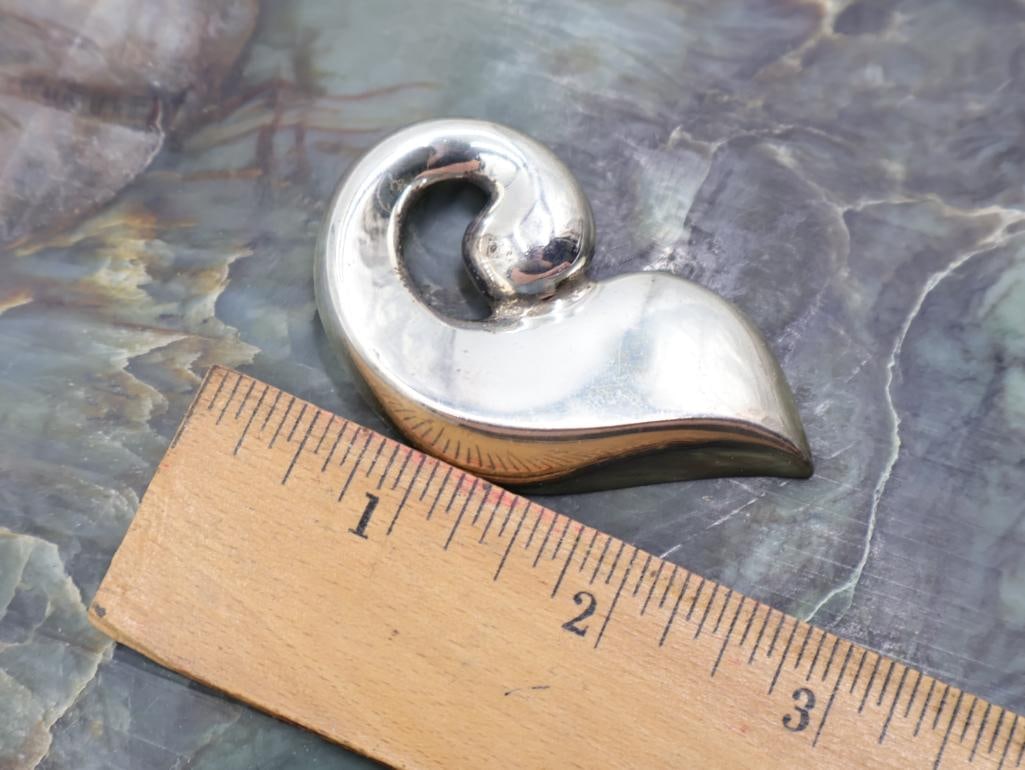 Vintage Large Sterling Silver Pendant - 2