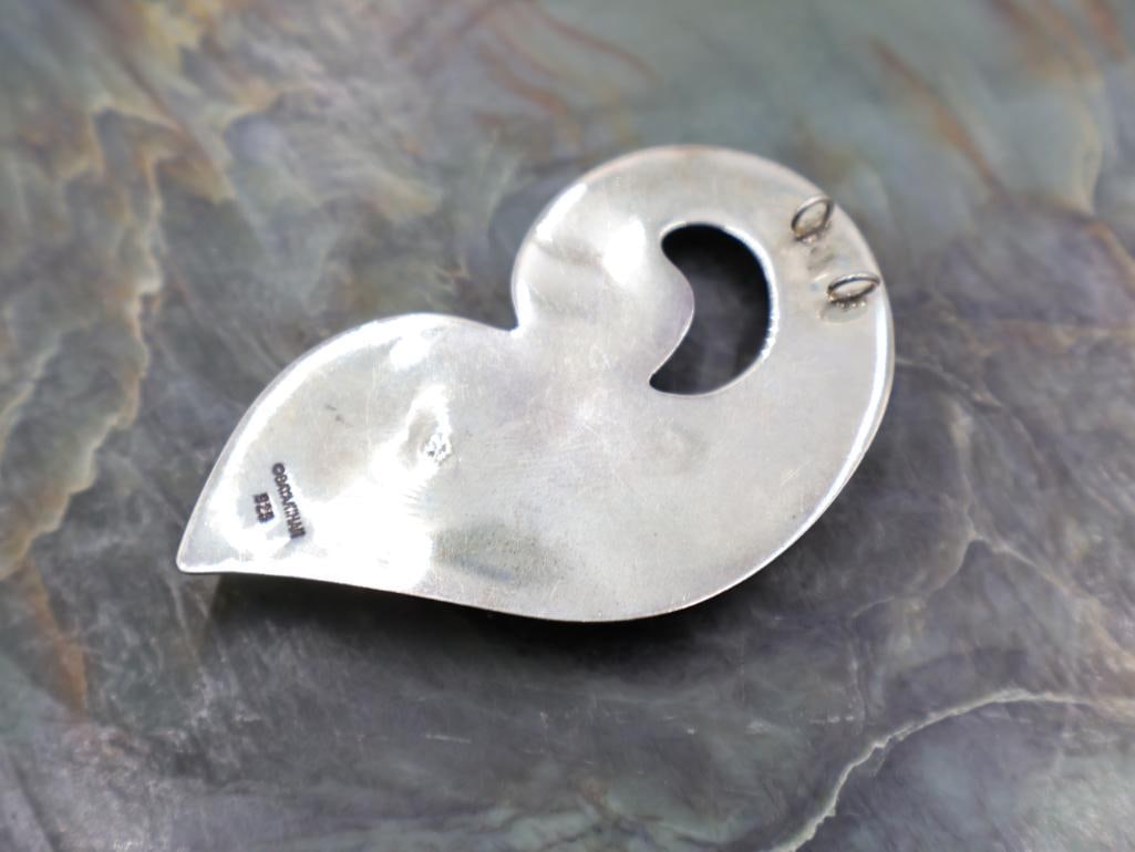 Vintage Large Sterling Silver Pendant - 3