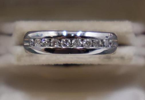 Lovely Modern White Gold with Channel Set Diamonds Ring - 2