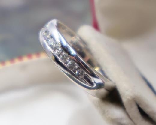Lovely Modern White Gold with Channel Set Diamonds Ring - 4