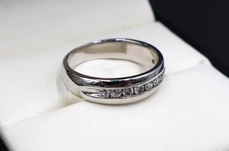 Lovely Modern White Gold with Channel Set Diamonds Ring - 5