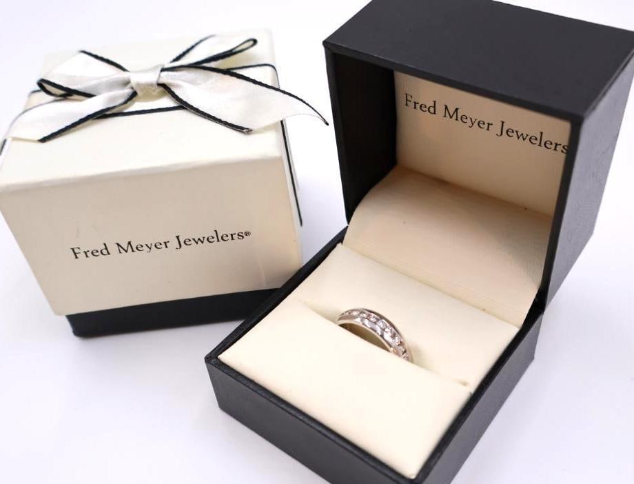 Lovely Modern White Gold with Channel Set Diamonds Ring - 8