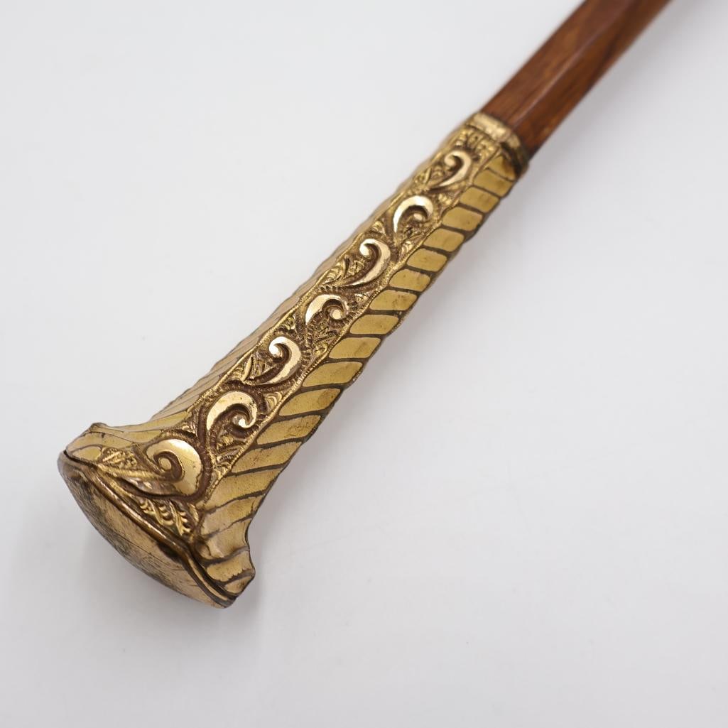 Antique Gold Plated Handle Umbrella - 4