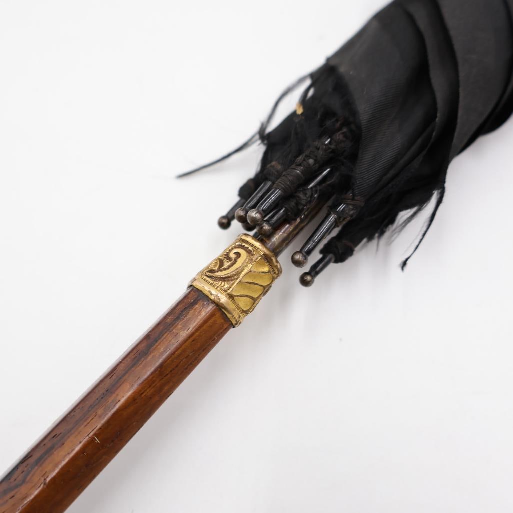 Antique Gold Plated Handle Umbrella - 5